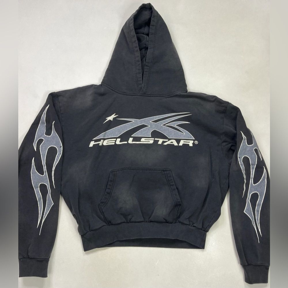 Hellstar Black Logo & Flame Hoodie